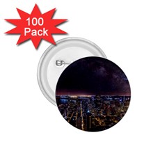 Light Sky Skyline Night Star Milky Way Cosmos Spiral City Skyscraper Urban Cityscape Dark San Franci 1 75  Buttons (100 Pack)  by Vaneshart