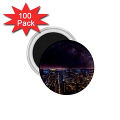 Light Sky Skyline Night Star Milky Way Cosmos Spiral City Skyscraper Urban Cityscape Dark San Franci 1 75  Magnets (100 Pack)  by Vaneshart