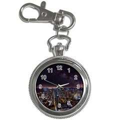 Light Sky Skyline Night Star Milky Way Cosmos Spiral City Skyscraper Urban Cityscape Dark San Franci Key Chain Watches by Vaneshart