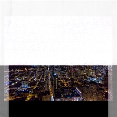 Light Sky Skyline Night Star Milky Way Cosmos Spiral City Skyscraper Urban Cityscape Dark San Franci Rectangular Jigsaw Puzzl by Vaneshart