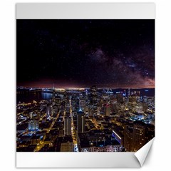 Light Sky Skyline Night Star Milky Way Cosmos Spiral City Skyscraper Urban Cityscape Dark San Franci Canvas 8  X 10  by Vaneshart