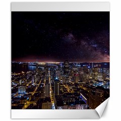 Light Sky Skyline Night Star Milky Way Cosmos Spiral City Skyscraper Urban Cityscape Dark San Franci Canvas 20  X 24  by Vaneshart