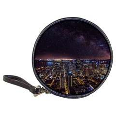 Light Sky Skyline Night Star Milky Way Cosmos Spiral City Skyscraper Urban Cityscape Dark San Franci Classic 20-cd Wallets by Vaneshart