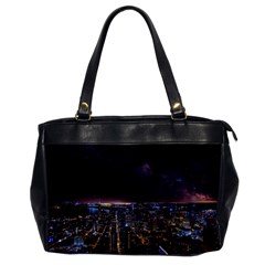 Light Sky Skyline Night Star Milky Way Cosmos Spiral City Skyscraper Urban Cityscape Dark San Franci Oversize Office Handbag by Vaneshart