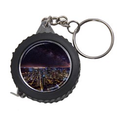 Light Sky Skyline Night Star Milky Way Cosmos Spiral City Skyscraper Urban Cityscape Dark San Franci Measuring Tape by Vaneshart