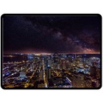 Light Sky Skyline Night Star Milky Way Cosmos Spiral City Skyscraper Urban Cityscape Dark San Franci Fleece Blanket (Large)  80 x60  Blanket Front