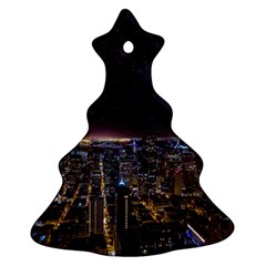 Light Sky Skyline Night Star Milky Way Cosmos Spiral City Skyscraper Urban Cityscape Dark San Franci Ornament (christmas Tree)  by Vaneshart