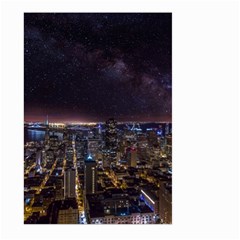 Light Sky Skyline Night Star Milky Way Cosmos Spiral City Skyscraper Urban Cityscape Dark San Franci Large Garden Flag (two Sides) by Vaneshart