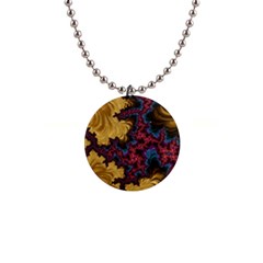 Creative Abstract Structure Texture Flower Pattern Black Material Textile Art Colors Design  1  Button Necklace by Vaneshart