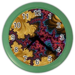 Creative Abstract Structure Texture Flower Pattern Black Material Textile Art Colors Design  Color Wall Clock by Vaneshart