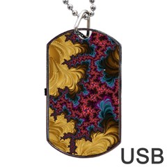 Creative Abstract Structure Texture Flower Pattern Black Material Textile Art Colors Design  Dog Tag Usb Flash (two Sides) by Vaneshart