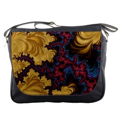 Creative Abstract Structure Texture Flower Pattern Black Material Textile Art Colors Design  Messenger Bag by Vaneshart