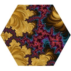 Creative Abstract Structure Texture Flower Pattern Black Material Textile Art Colors Design  Wooden Puzzle Hexagon by Vaneshart