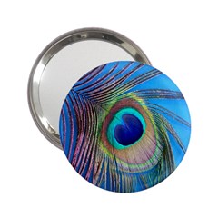 Nature Bird Wing Texture Animal Male Wildlife Decoration Pattern Line Green Color Blue Colorful 2 25  Handbag Mirrors by Vaneshart