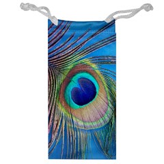 Nature Bird Wing Texture Animal Male Wildlife Decoration Pattern Line Green Color Blue Colorful Jewelry Bag by Vaneshart