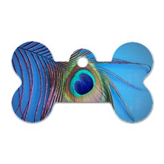 Nature Bird Wing Texture Animal Male Wildlife Decoration Pattern Line Green Color Blue Colorful Dog Tag Bone (two Sides) by Vaneshart