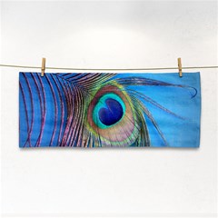 Nature Bird Wing Texture Animal Male Wildlife Decoration Pattern Line Green Color Blue Colorful Hand Towel by Vaneshart