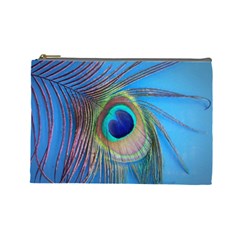 Nature Bird Wing Texture Animal Male Wildlife Decoration Pattern Line Green Color Blue Colorful Cosmetic Bag (large) by Vaneshart