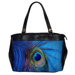 Nature Bird Wing Texture Animal Male Wildlife Decoration Pattern Line Green Color Blue Colorful Oversize Office Handbag by Vaneshart