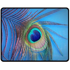 Nature Bird Wing Texture Animal Male Wildlife Decoration Pattern Line Green Color Blue Colorful Fleece Blanket (medium)  by Vaneshart