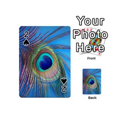 Nature Bird Wing Texture Animal Male Wildlife Decoration Pattern Line Green Color Blue Colorful Playing Cards 54 Designs (mini) by Vaneshart