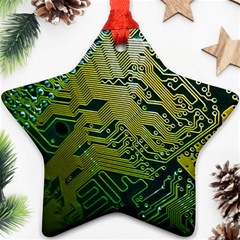 Laptop Computer Technology Leaf Line Green Biology Communication Electronics Illustration Informatio Ornament (star) by Vaneshart