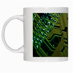 Laptop Computer Technology Leaf Line Green Biology Communication Electronics Illustration Informatio White Mugs by Vaneshart