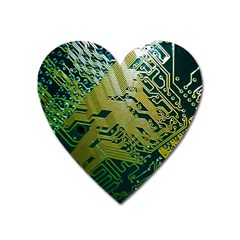 Laptop Computer Technology Leaf Line Green Biology Communication Electronics Illustration Informatio Heart Magnet by Vaneshart