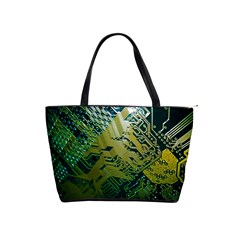 Laptop Computer Technology Leaf Line Green Biology Communication Electronics Illustration Informatio Classic Shoulder Handbag by Vaneshart