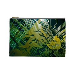 Laptop Computer Technology Leaf Line Green Biology Communication Electronics Illustration Informatio Cosmetic Bag (large) by Vaneshart