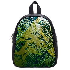 Laptop Computer Technology Leaf Line Green Biology Communication Electronics Illustration Informatio School Bag (small) by Vaneshart