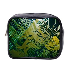 Laptop Computer Technology Leaf Line Green Biology Communication Electronics Illustration Informatio Mini Toiletries Bag (two Sides) by Vaneshart