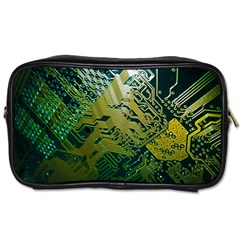 Laptop Computer Technology Leaf Line Green Biology Communication Electronics Illustration Informatio Toiletries Bag (one Side) by Vaneshart