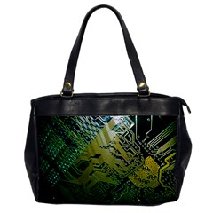 Laptop Computer Technology Leaf Line Green Biology Communication Electronics Illustration Informatio Oversize Office Handbag by Vaneshart