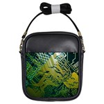 Laptop Computer Technology Leaf Line Green Biology Communication Electronics Illustration Informatio Girls Sling Bag Front