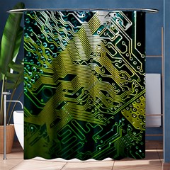 Laptop Computer Technology Leaf Line Green Biology Communication Electronics Illustration Informatio Shower Curtain 60  X 72  (medium)  by Vaneshart