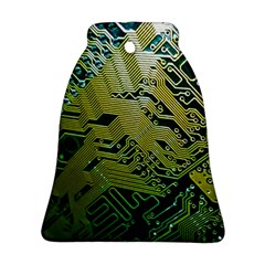 Laptop Computer Technology Leaf Line Green Biology Communication Electronics Illustration Informatio Bell Ornament (two Sides) by Vaneshart