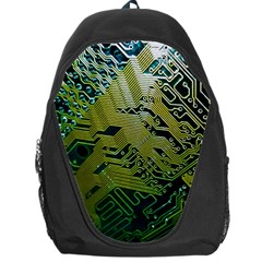 Laptop Computer Technology Leaf Line Green Biology Communication Electronics Illustration Informatio Backpack Bag by Vaneshart