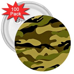 Fabric Army Camo Pattern 3  Buttons (100 Pack)  by Vaneshart