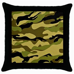 Fabric Army Camo Pattern Throw Pillow Case (black) by Vaneshart