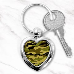 Fabric Army Camo Pattern Key Chain (heart) by Vaneshart