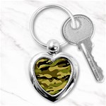 Fabric Army Camo Pattern Key Chain (Heart) Front