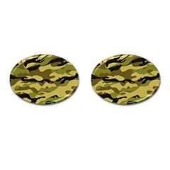 Fabric Army Camo Pattern Cufflinks (oval)