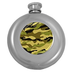 Fabric Army Camo Pattern Round Hip Flask (5 Oz) by Vaneshart