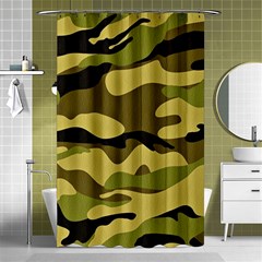 Fabric Army Camo Pattern Shower Curtain 48  X 72  (small)  by Vaneshart