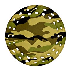 Fabric Army Camo Pattern Ornament (round Filigree) by Vaneshart