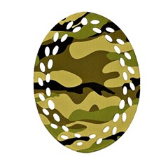 Fabric Army Camo Pattern Oval Filigree Ornament (two Sides) by Vaneshart