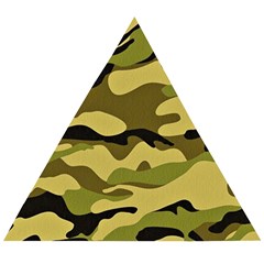 Fabric Army Camo Pattern Wooden Puzzle Triangle by Vaneshart