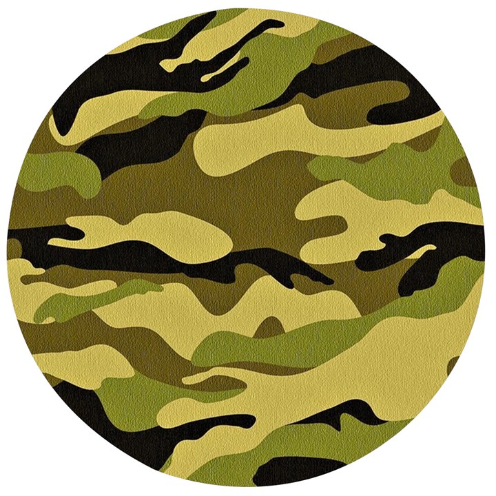 Fabric Army Camo Pattern Wooden Bottle Opener (Round)