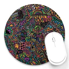 Awesome Abstract Pattern Round Mousepads by Vaneshart